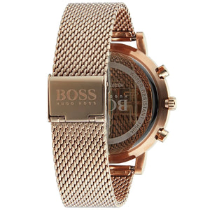 Engraved stainless steel case back of the Hugo Boss Integrity 1513808 watch.