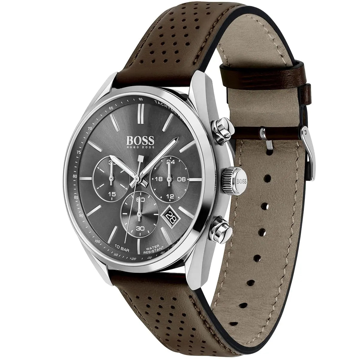 Side profile view showing the case thickness of the Hugo Boss Champion 1513815 watch.