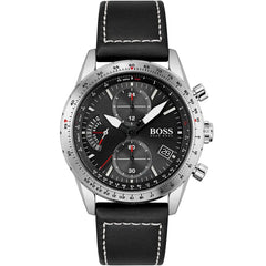 Hugo Boss 1513853 Men's Watch – Silver & Black & Leather | Original Hugo Boss