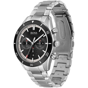 Side profile view showing the case thickness of the Hugo Boss Santiago 1513862 watch.