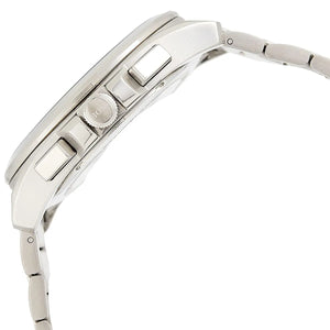 Side profile of Hugo Boss Grandmaster 1513884 showing 12mm thickness and silver finish with 50m water resistance