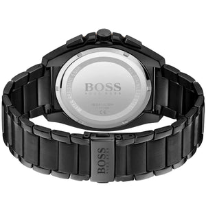 Grey ion-plated deployment clasp with engraved Boss logo on the bracelet of the 1513885