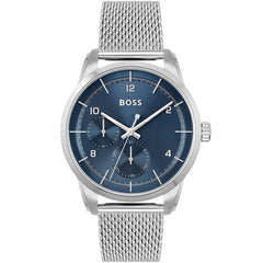 Hugo Boss 1513942 Men's Watch – Silver & Blue & Mesh | Original Hugo Boss