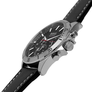 Side profile of Hugo Boss Troper 1514055 showing 11mm thickness and silver finish with 50m water resistance