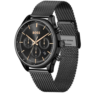 Side profile view showing the case thickness of the Hugo Boss Gregor 1514065 watch.