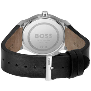 Engraved stainless steel case back of the Hugo Boss Candor 1514075 watch.