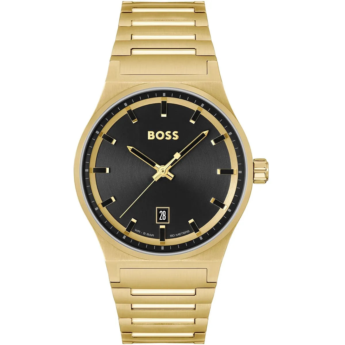 Front view of Hugo Boss Candor 1514077 men's watch on a white background.