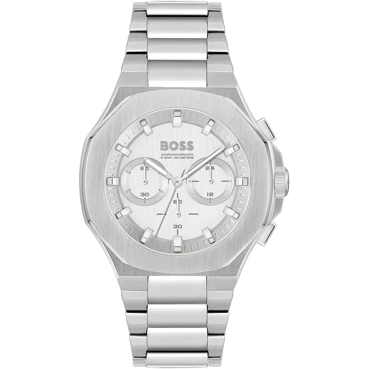 Hugo Boss Taper 1514087 men's chronograph watch with all-silver integrated design