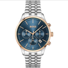 Hugo Boss 1514158 Men's Watch – Silver & Blue & Stainless Steel | Original Hugo Boss