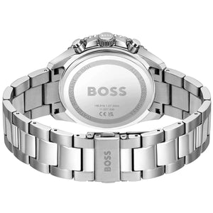 Back view photo of Boss Runner 1514162 showing the stainless steel caseback and engraved markings from Luxury Hub Store