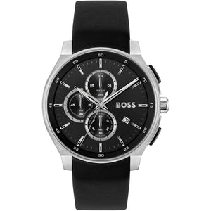 Front view of Hugo Boss Peak 1514188 chronograph men's watch on a white background.
