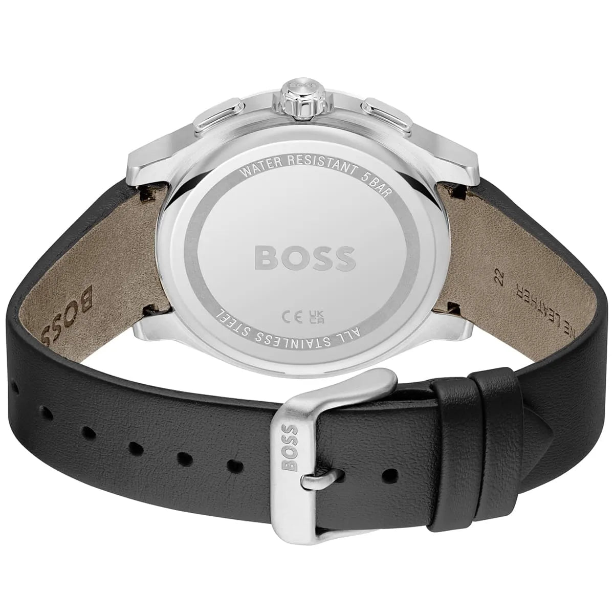Engraved stainless steel case back of the Hugo Boss Peak 1514188 watch.