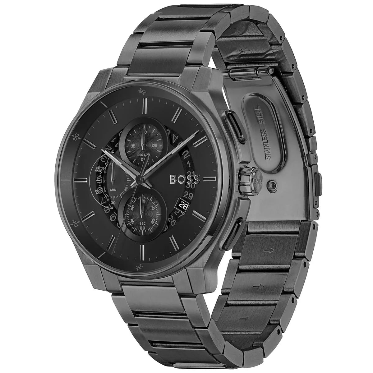 Side profile view showing the case thickness of the Hugo Boss Peak 1514192 watch.
