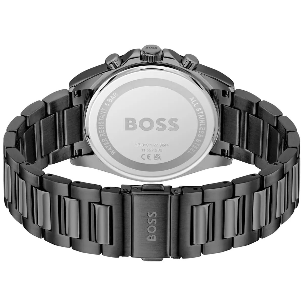 Back view photo of Hugo Boss 1514242 showing the stainless steel caseback info