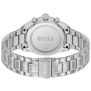 Photo of the silver stainless steel deployment buckle on the Hugo Boss 1514265