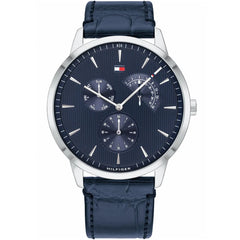 Tommy Hilfiger 1710387 Men's Watch – Silver & Blue & Leather | Original Tommy Hilfiger