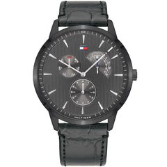 Tommy Hilfiger 1710388 Men's Watch – Black & Leather | Original Tommy Hilfiger