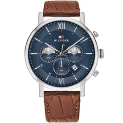 Tommy Hilfiger 1710393 Men's Watch – Blue & Brown & Leather | Original Tommy Hilfiger