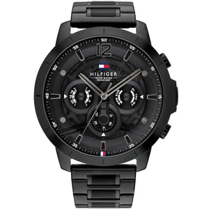 Authentic real-life photo of Tommy Hilfiger 1710494 showing actual black finish and black dial