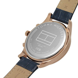 Back view photo of Tommy Hilfiger 1710503 showing the stainless steel caseback