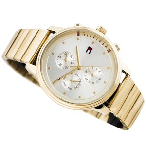 Perspective photo of Tommy Hilfiger 1781905 showing the side profile and gold bracelet finish