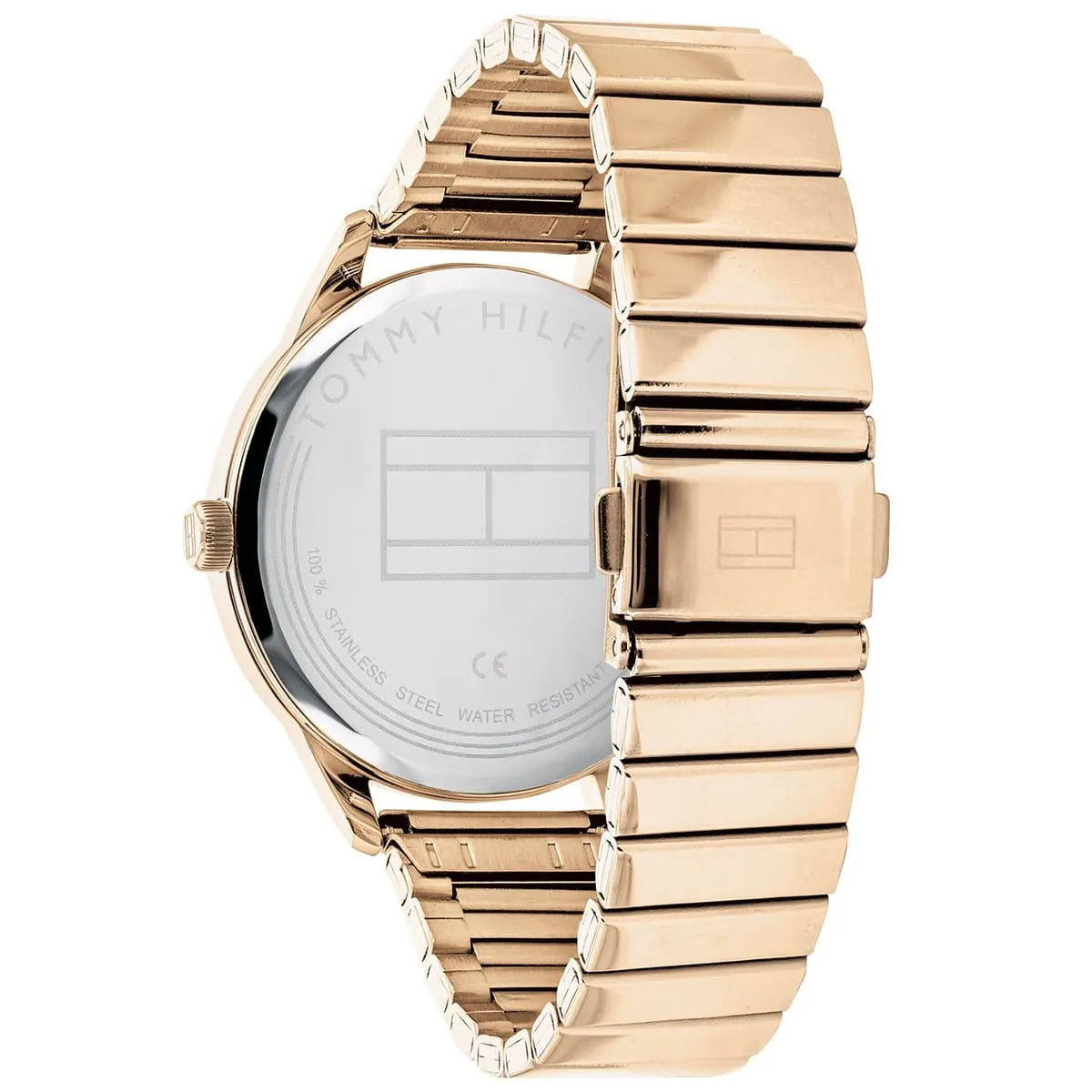 Back view photo of Tommy Hilfiger 1782021 showing the stainless steel caseback info