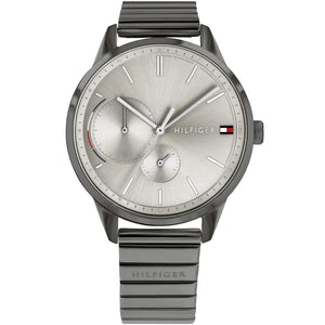 Authentic real-life photo of Tommy Hilfiger 1782062 showing actual gunmetal finish and silver dial