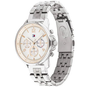 Perspective photo of Tommy Hilfiger 1782222 showing the side profile and silver bracelet finish