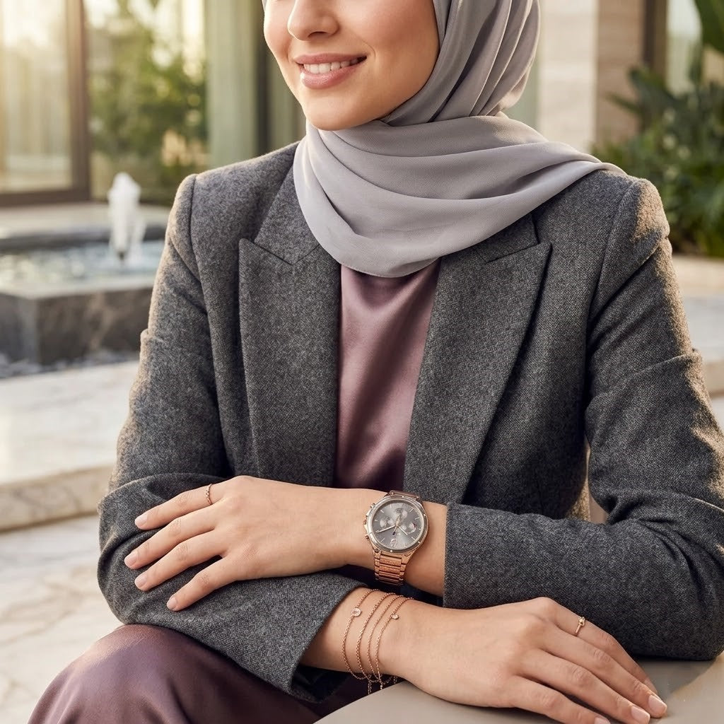 Lifestyle photo of Tommy Hilfiger 1782277 showing the elegant gold watch on a woman's wrist