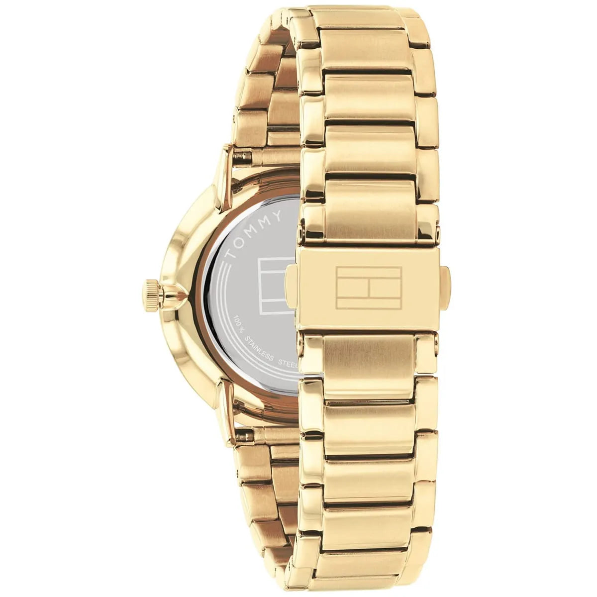 Back view photo of Tommy Hilfiger 1782297 showing the stainless steel caseback info