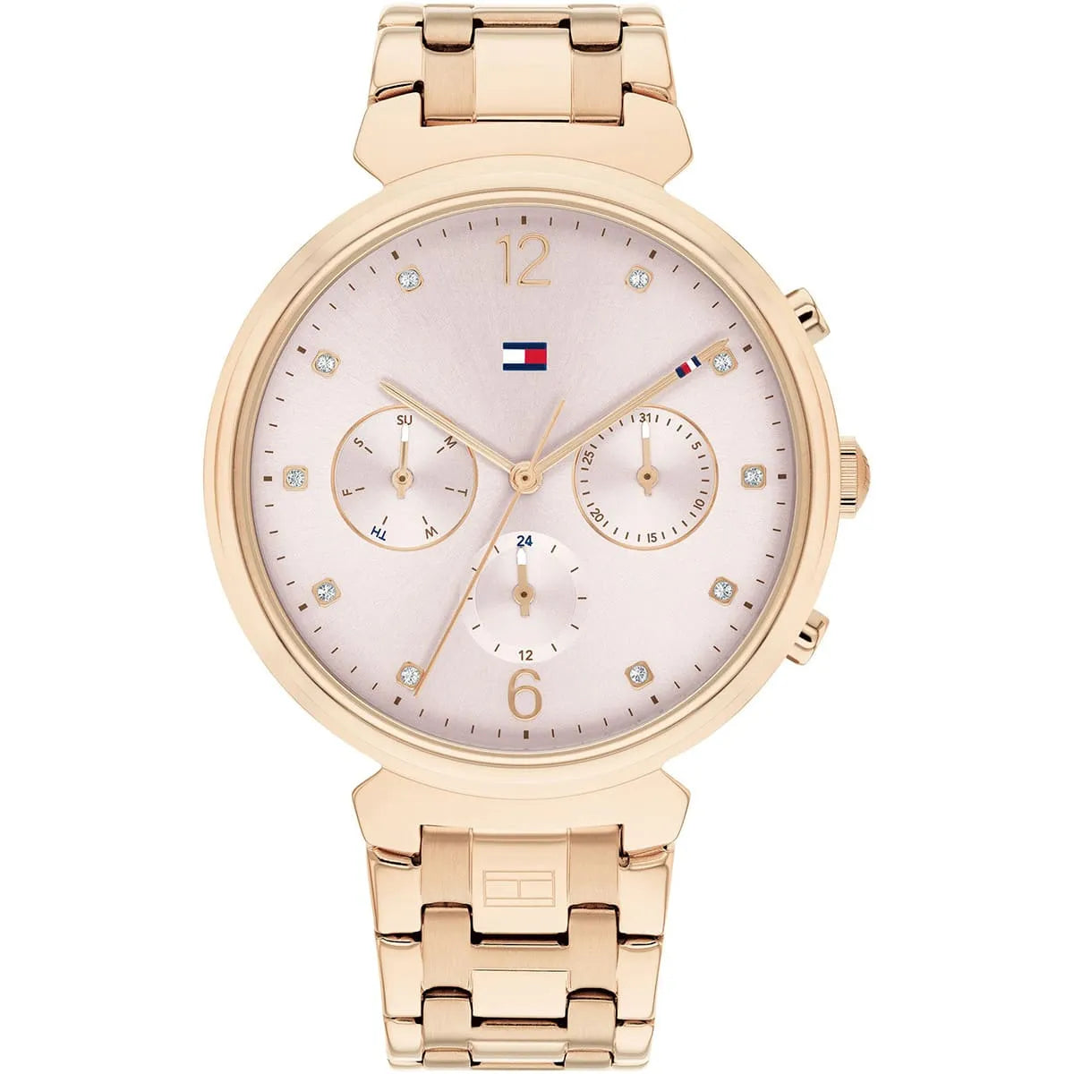 Tommy Hilfiger Ivy 1782345 women's quartz battery watch with pink dial, rose gold-tone case, rose gold stainless steel bracelet main view