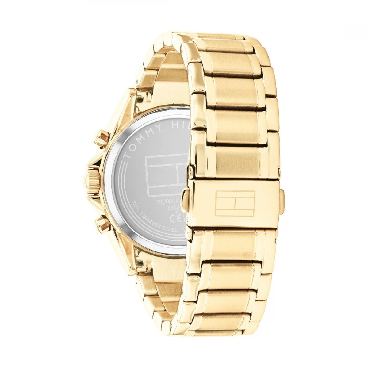 Back view photo of Tommy Hilfiger 1782556 showing the stainless steel caseback info