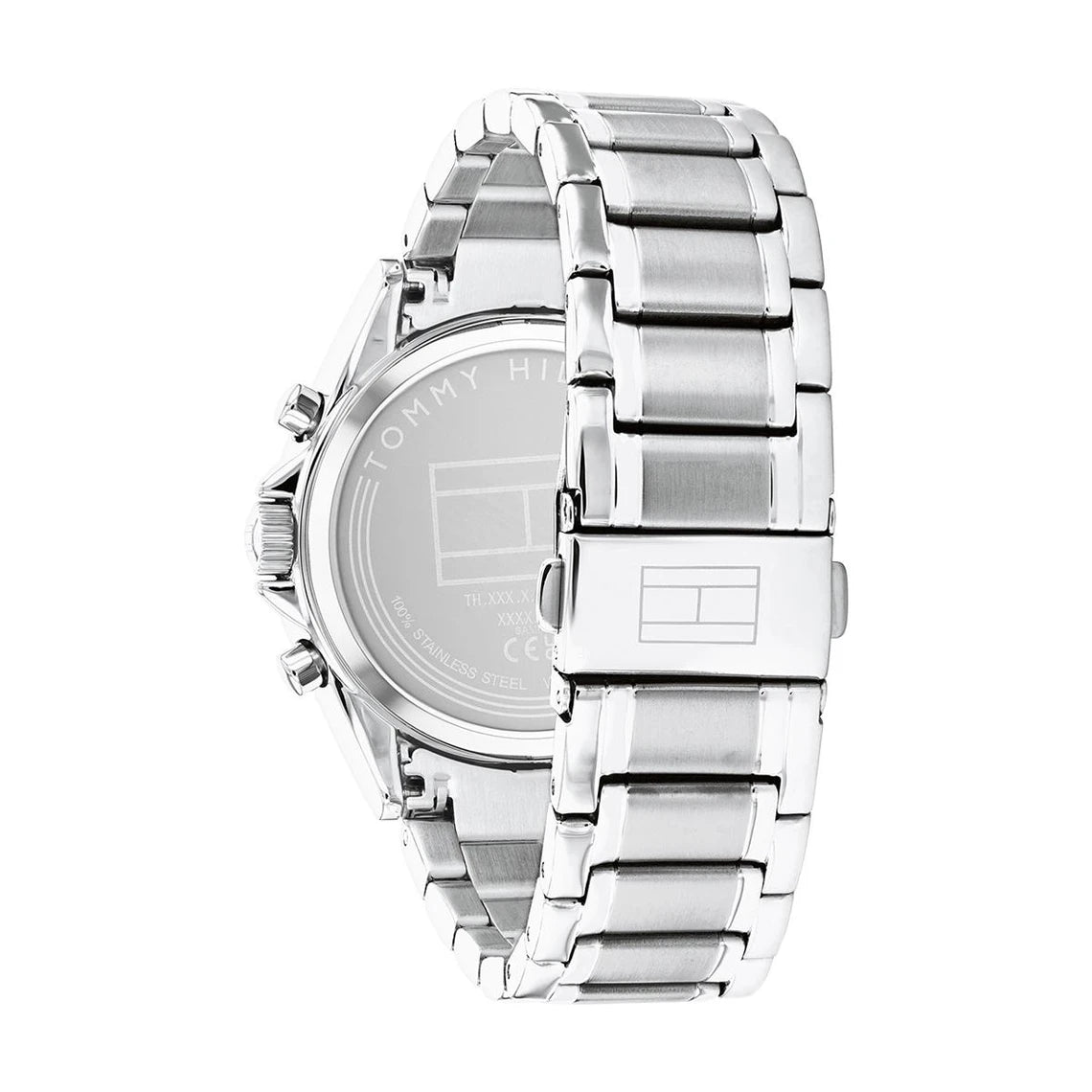 Back view photo of Tommy Hilfiger 1782559 showing the stainless steel caseback info