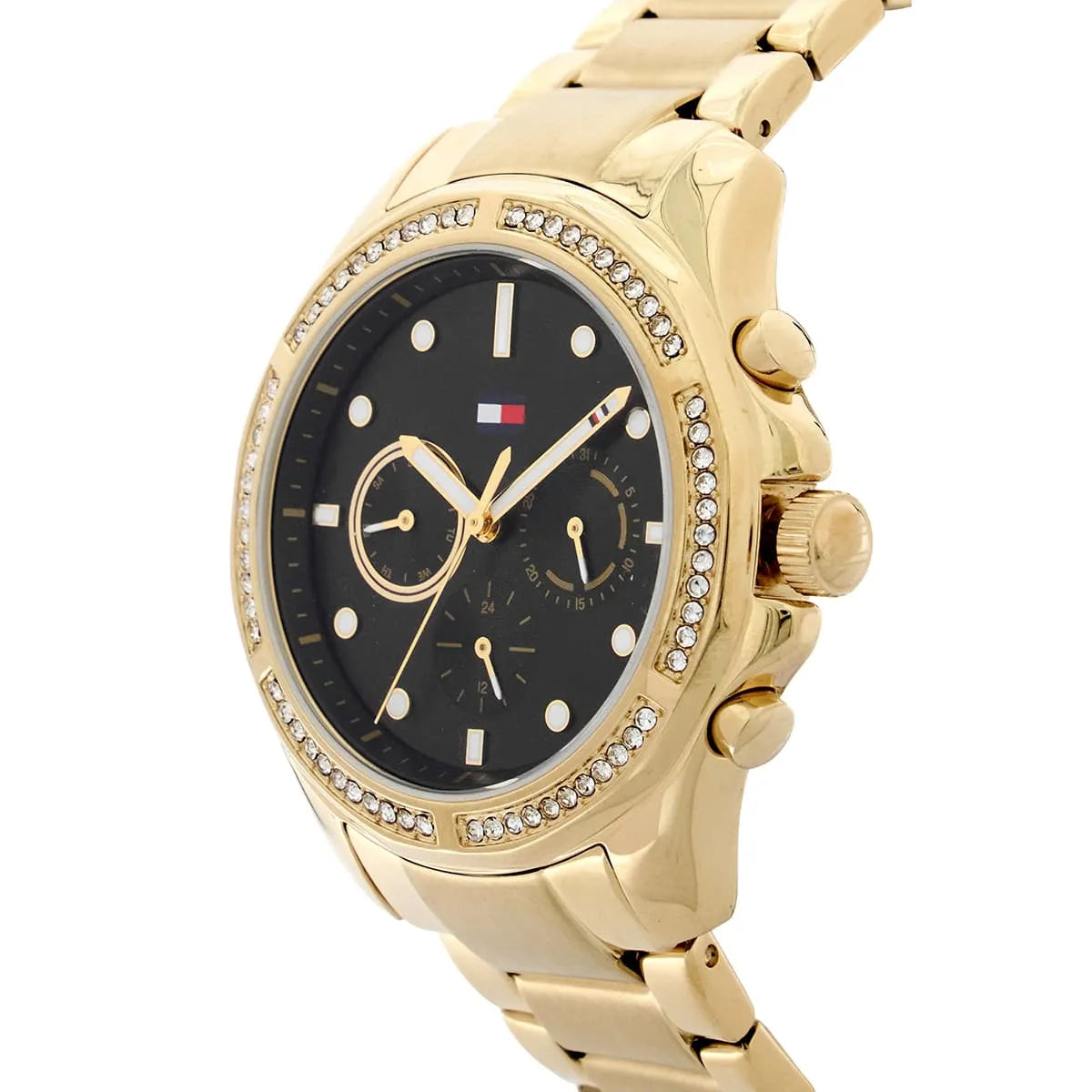 Perspective photo of Tommy Hilfiger 1782570 showing the side profile and gold bracelet finish