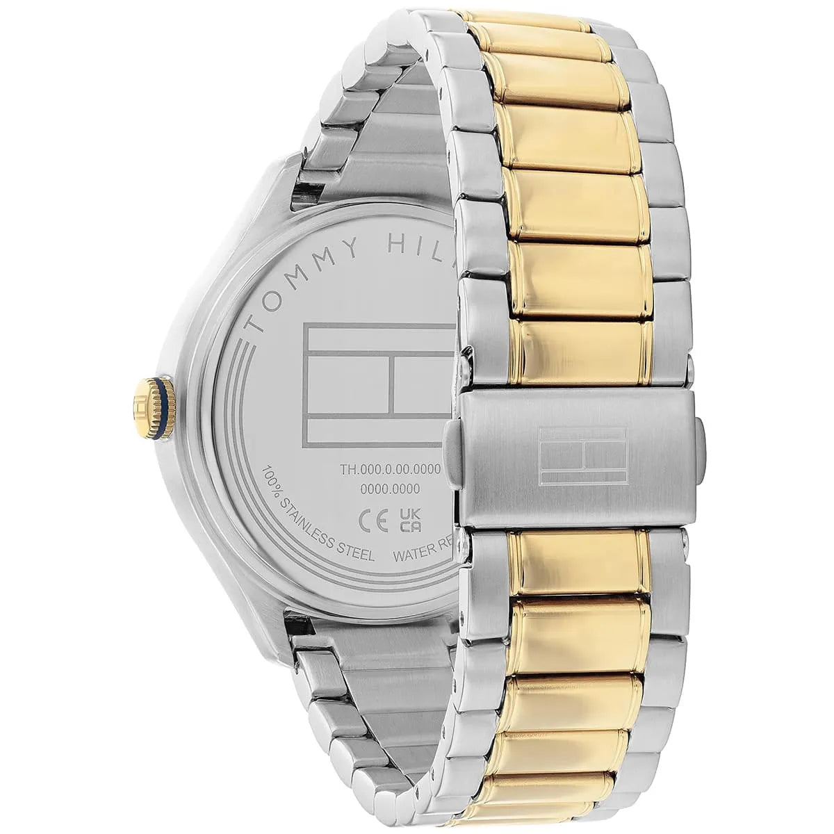 Back view photo of Tommy Hilfiger 1782658 showing the stainless steel caseback info