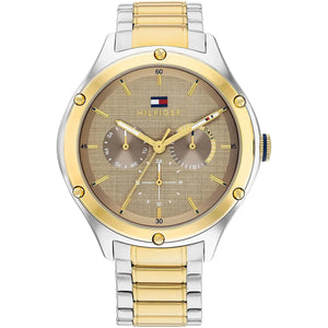 Authentic real-life photo of Tommy Hilfiger 1782658 showing actual two-tone finish and textured bronze dial