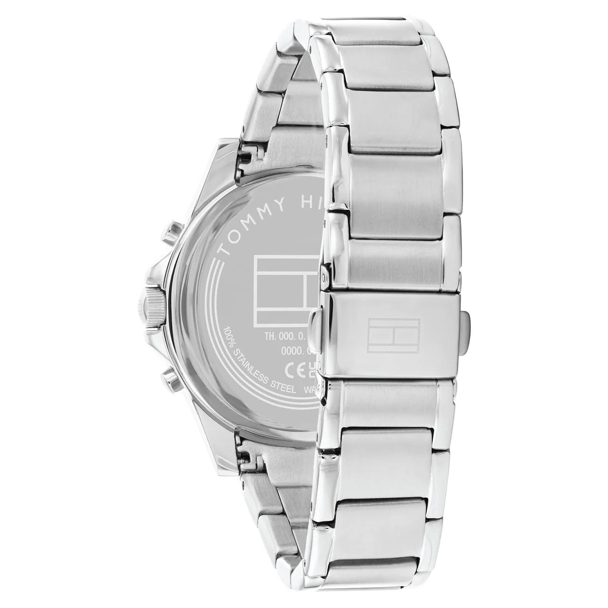 Back view photo of Tommy Hilfiger 1782690 showing the stainless steel caseback info