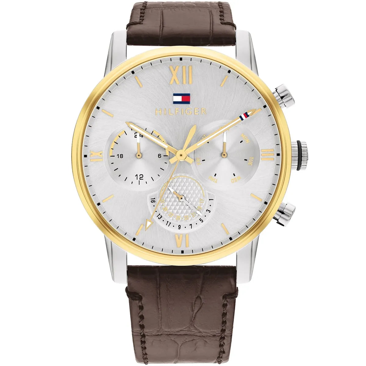 1791884 Tommy Hilfiger Sullivan Men's Chronograph Silver Case Brown Leather Strap Watch