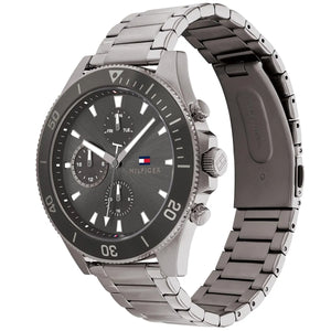Perspective photo of Tommy Hilfiger 1791918 showing the side profile and grey link strap