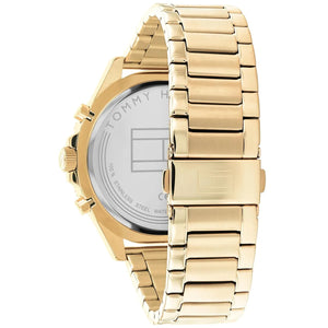Photo of the gold deployment clasp on the metal strap of Tommy Hilfiger 1791919