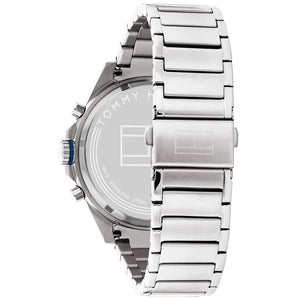 Right side view of Tommy Hilfiger 1791973 showing silver stainless steel case and pushers
