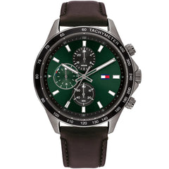 Tommy Hilfiger 1792017 Men's Watch – Green & Brown & Leather | Original Tommy Hilfiger