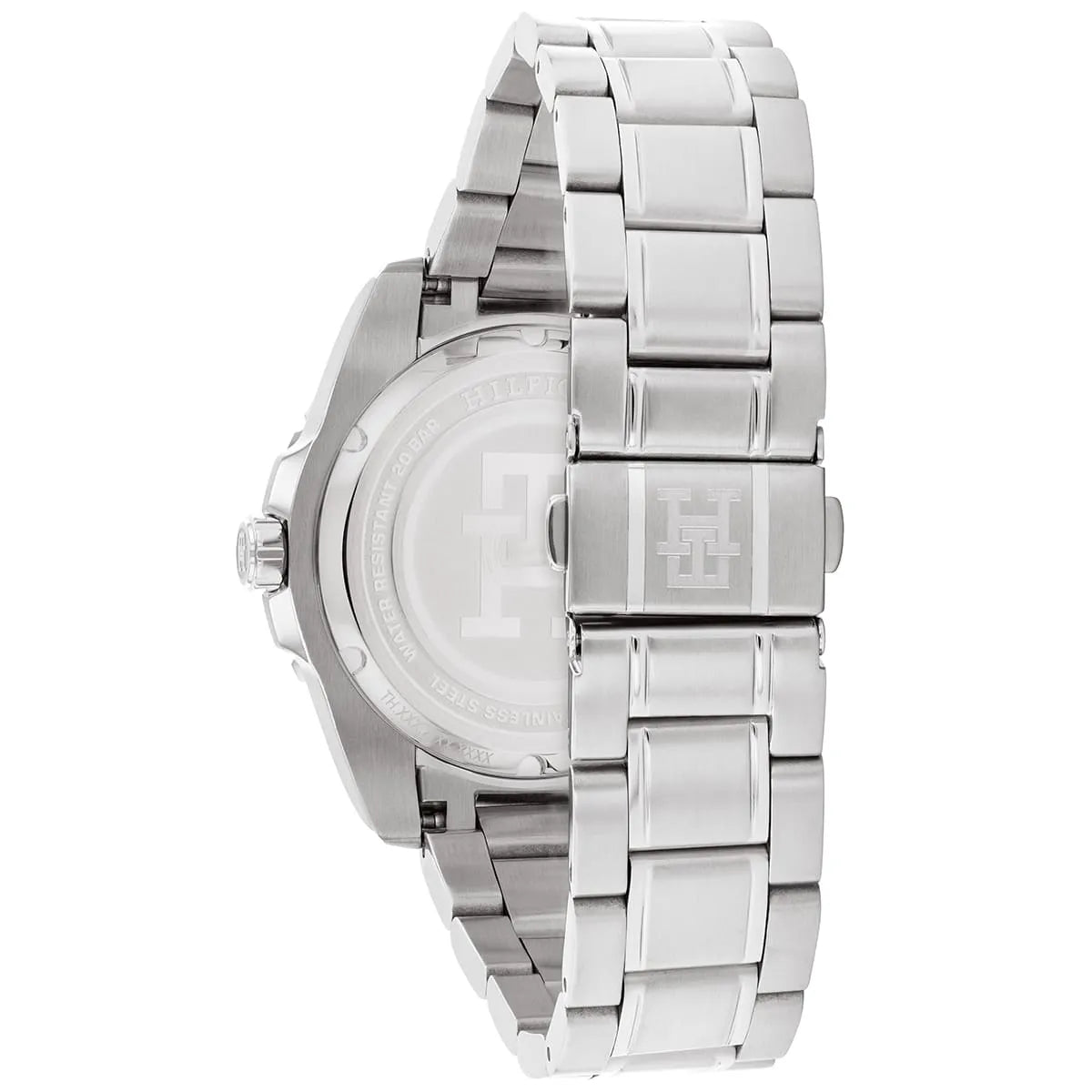 Tommy Hilfiger TH85 1792131 men's GMT watch - black dial silver steel strap