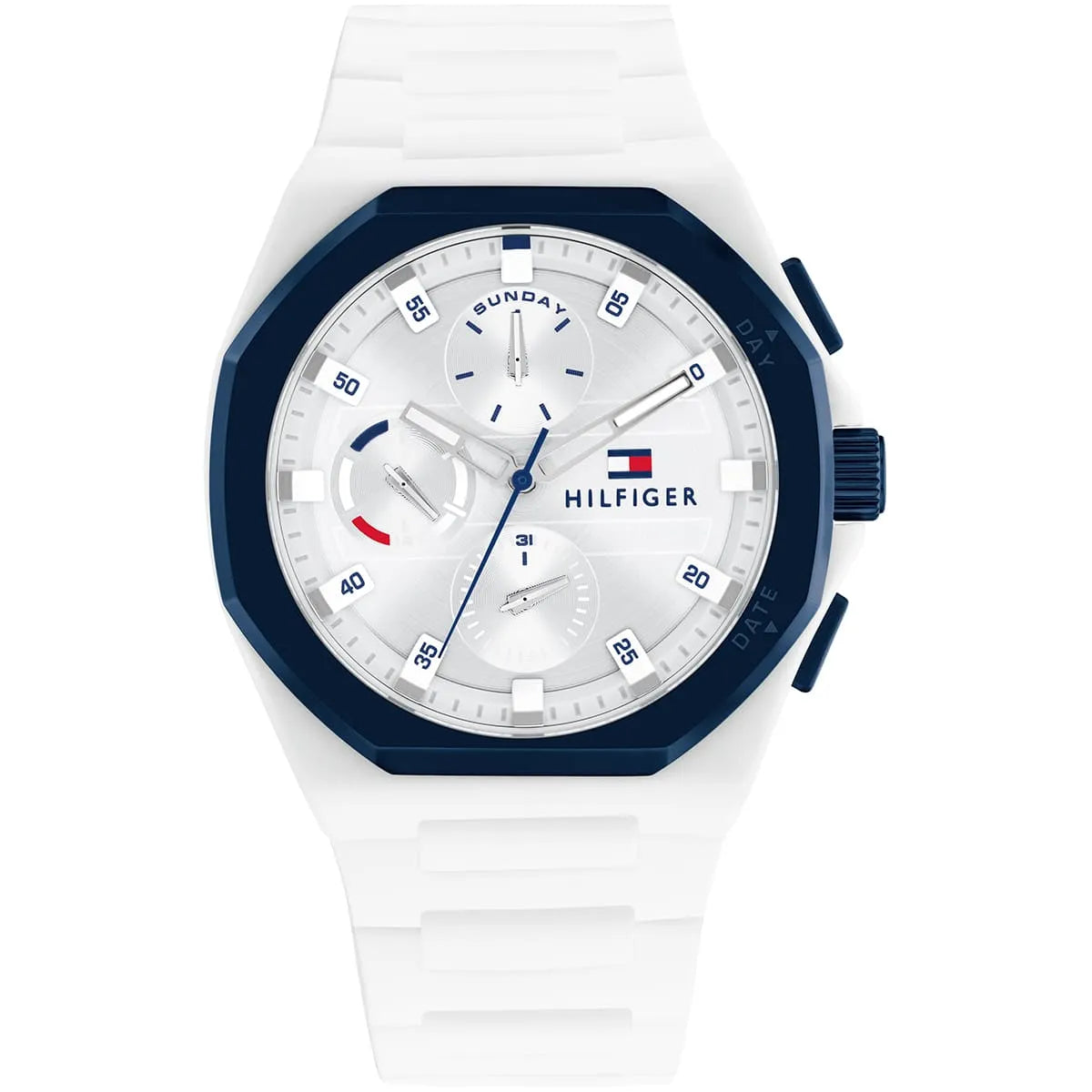 Tommy Hilfiger 1792150 Men’s Chronograph Watch – White Dial & White Rubber Strap