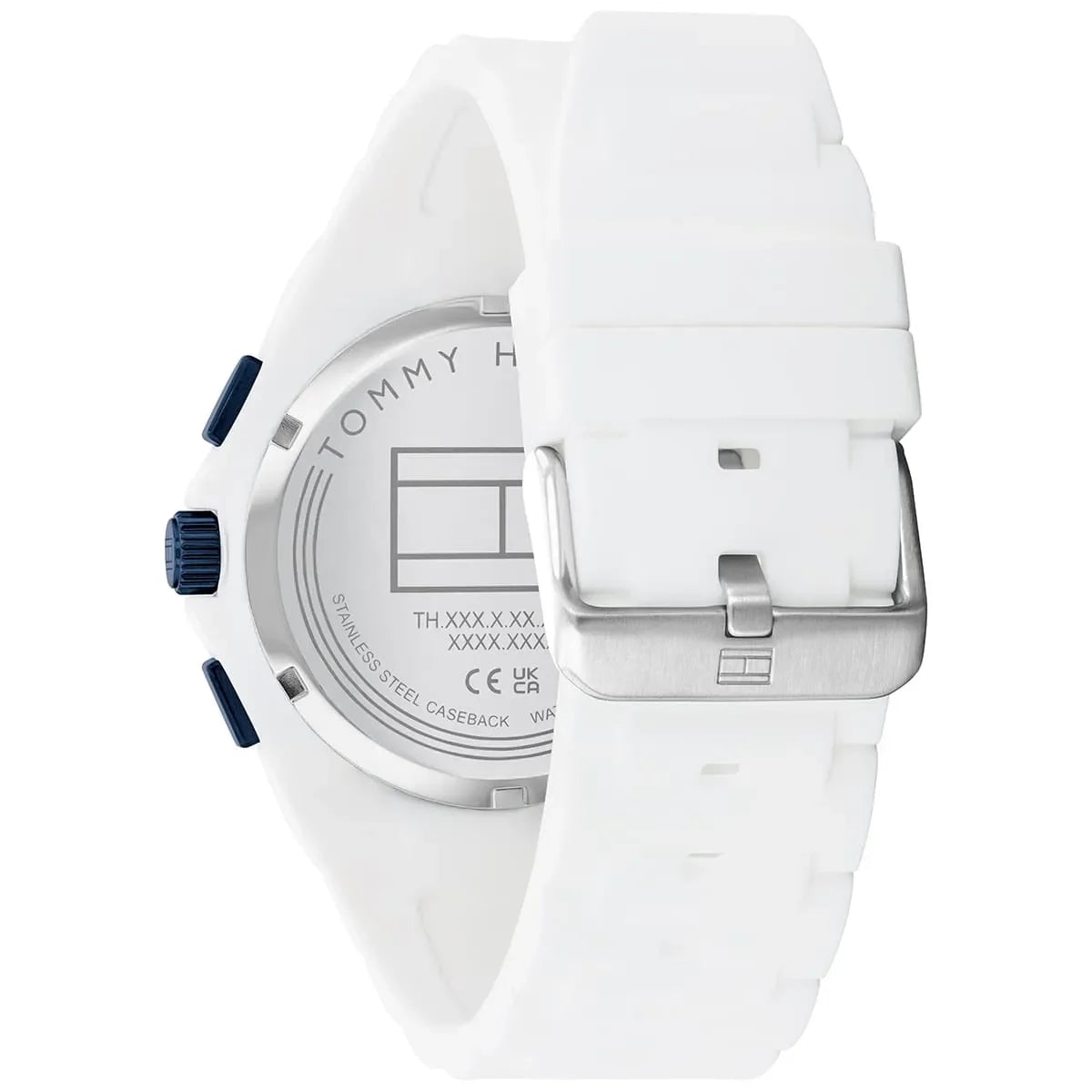 Tommy Hilfiger 1792150 Men’s Chronograph Watch – White Dial & White Rubber Strap - Luxury Hub Store