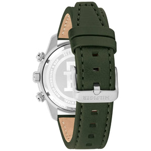 Tommy Hilfiger Chronograph Men's Watch – Model 1792188 – Green Dial & Leather Strap - Luxury Hub Store