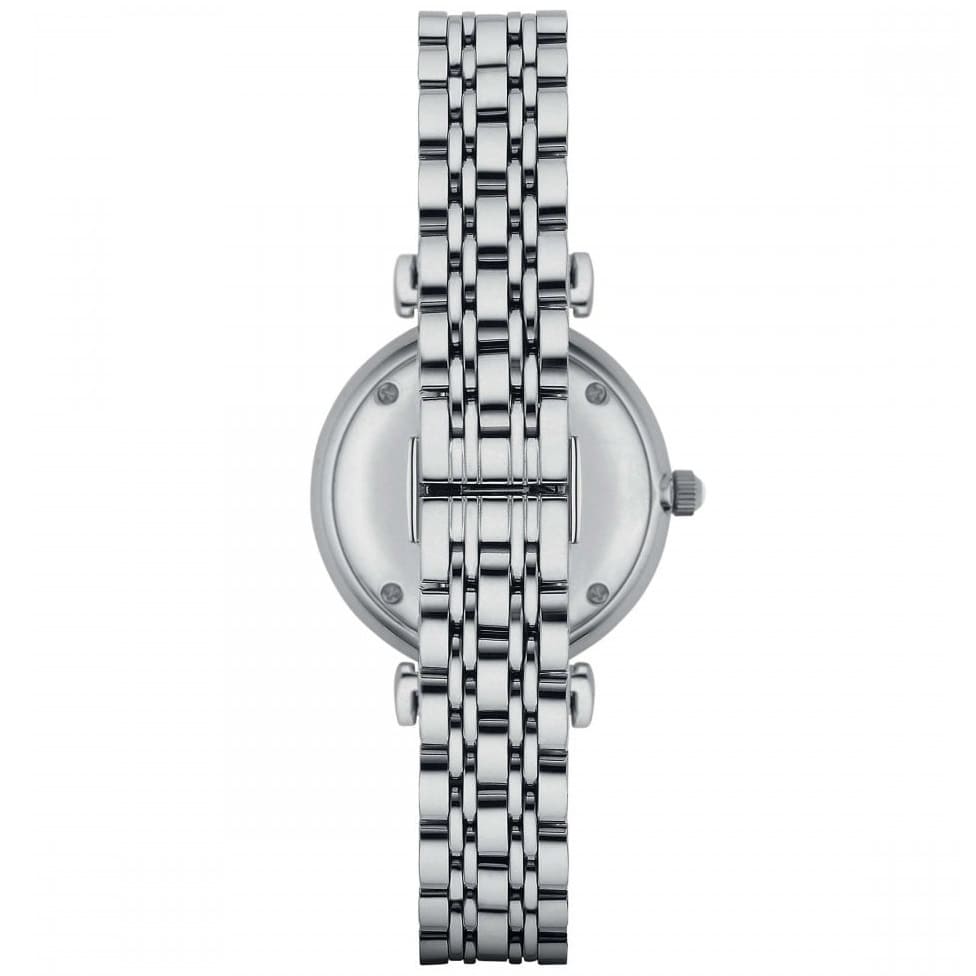 Emporio Armani AR11091 Women’s Blue Dial Silver Stainless Steel Gianni Watch - Luxury Hub Store