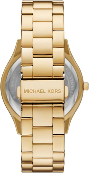 Michael Kors MK4732 Women’s Gold Dial Gold Stainless Steel Crystal Logo Watch - Luxury Hub Store
