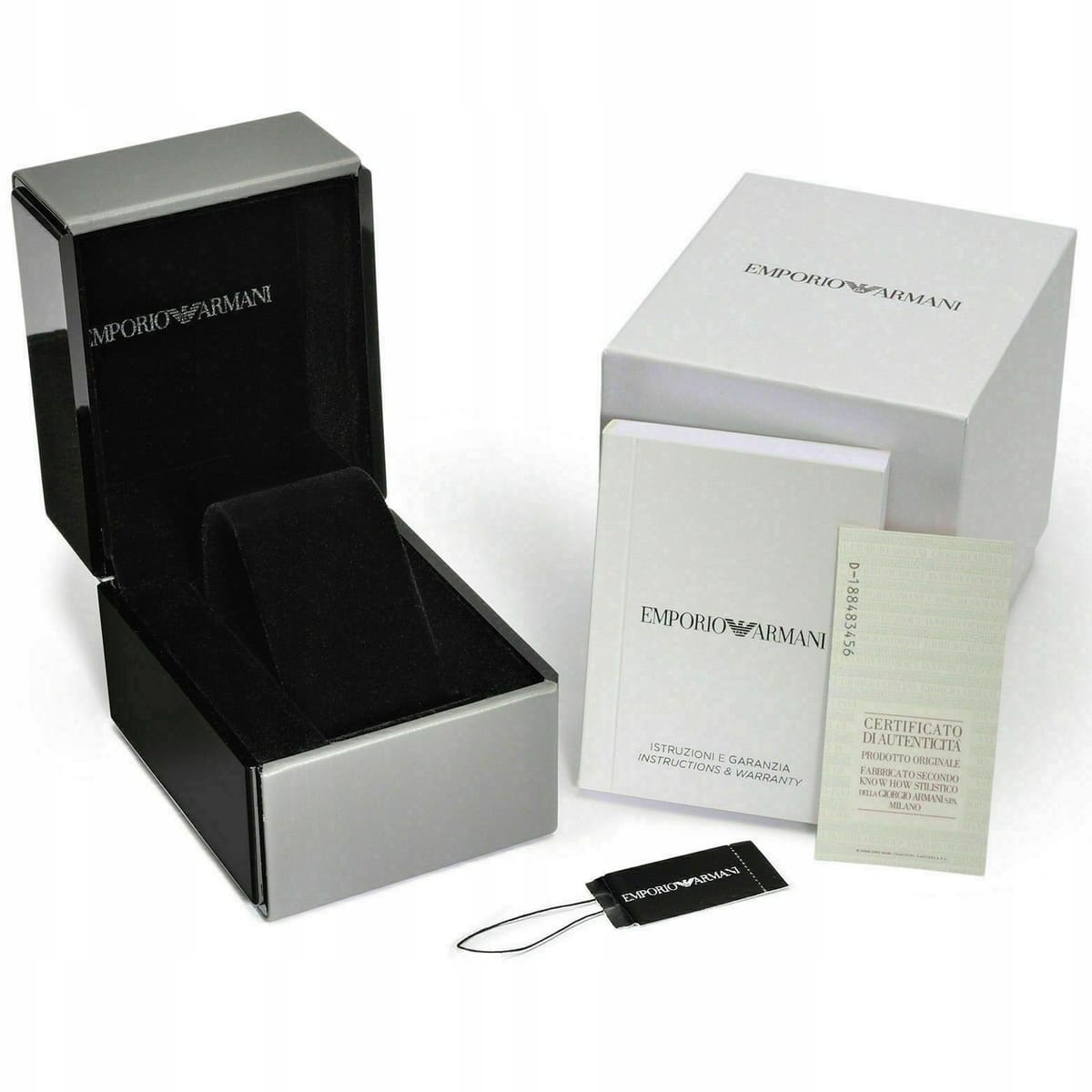 Original Emporio Armani watch box and packaging