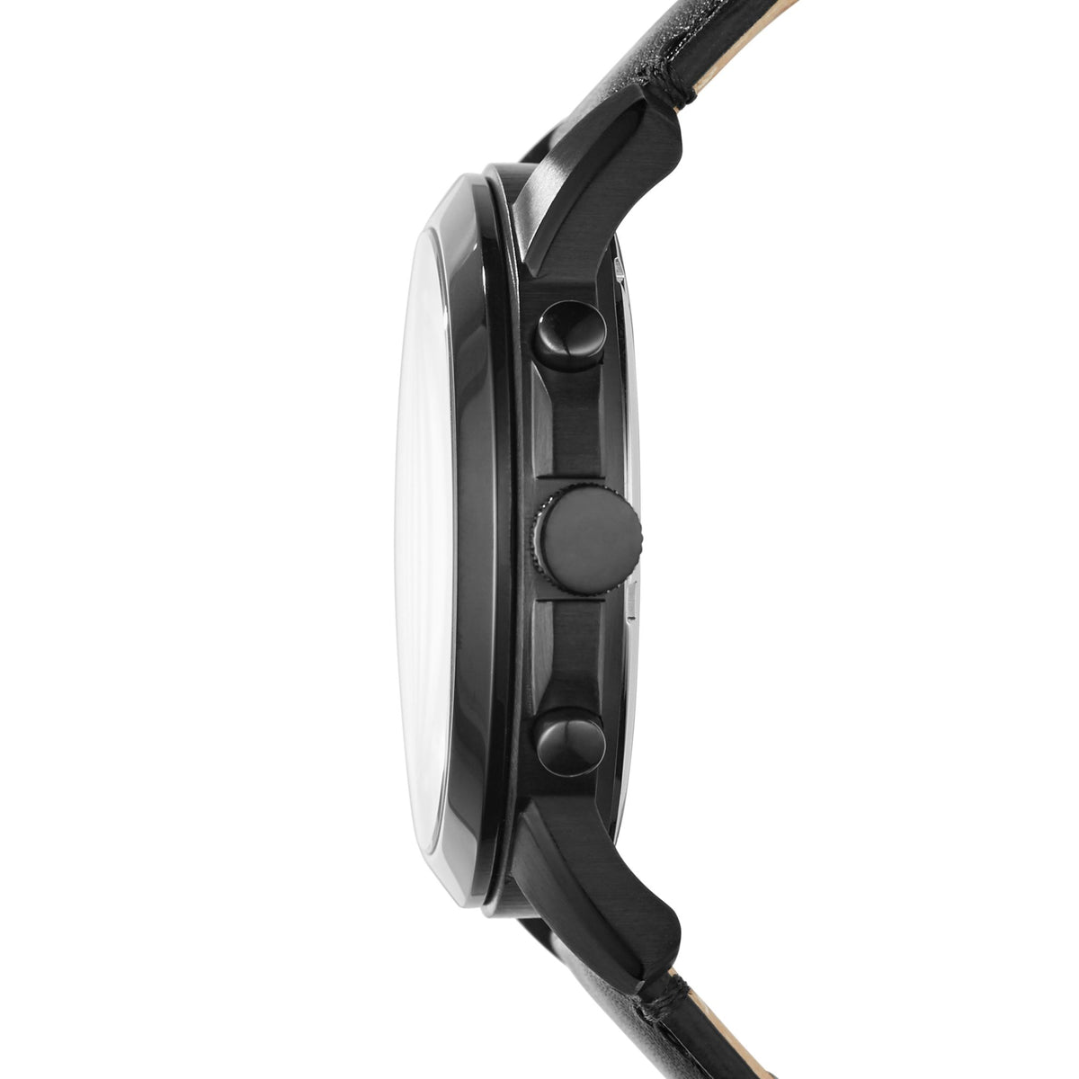 Fossil Grant FS5132 men's watch - black dial black leather strap